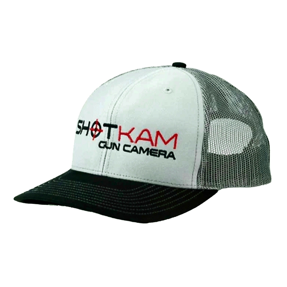 ShotKam Gun Camera Grey Embroidered Logo Mesh Trucker Snapback Hat New